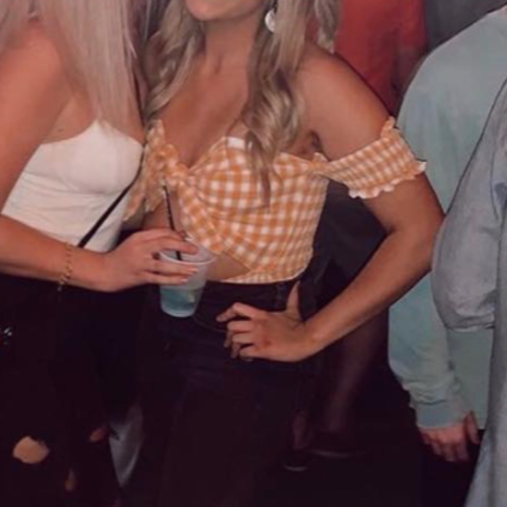 Yellow Plaid 2 piece body suit